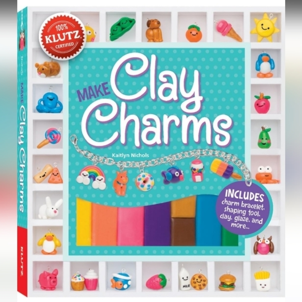 Make Clay Charms book ( Klutz Craft Kit) 8" Length x 1.19" Width x 9" Height